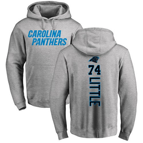 Carolina Panthers Men Ash Greg Little Backer NFL Football 74 Pullover Hoodie Sweatshirts